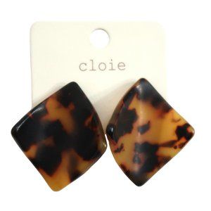 CLOIE faux tortoiseshell post earrings NWT